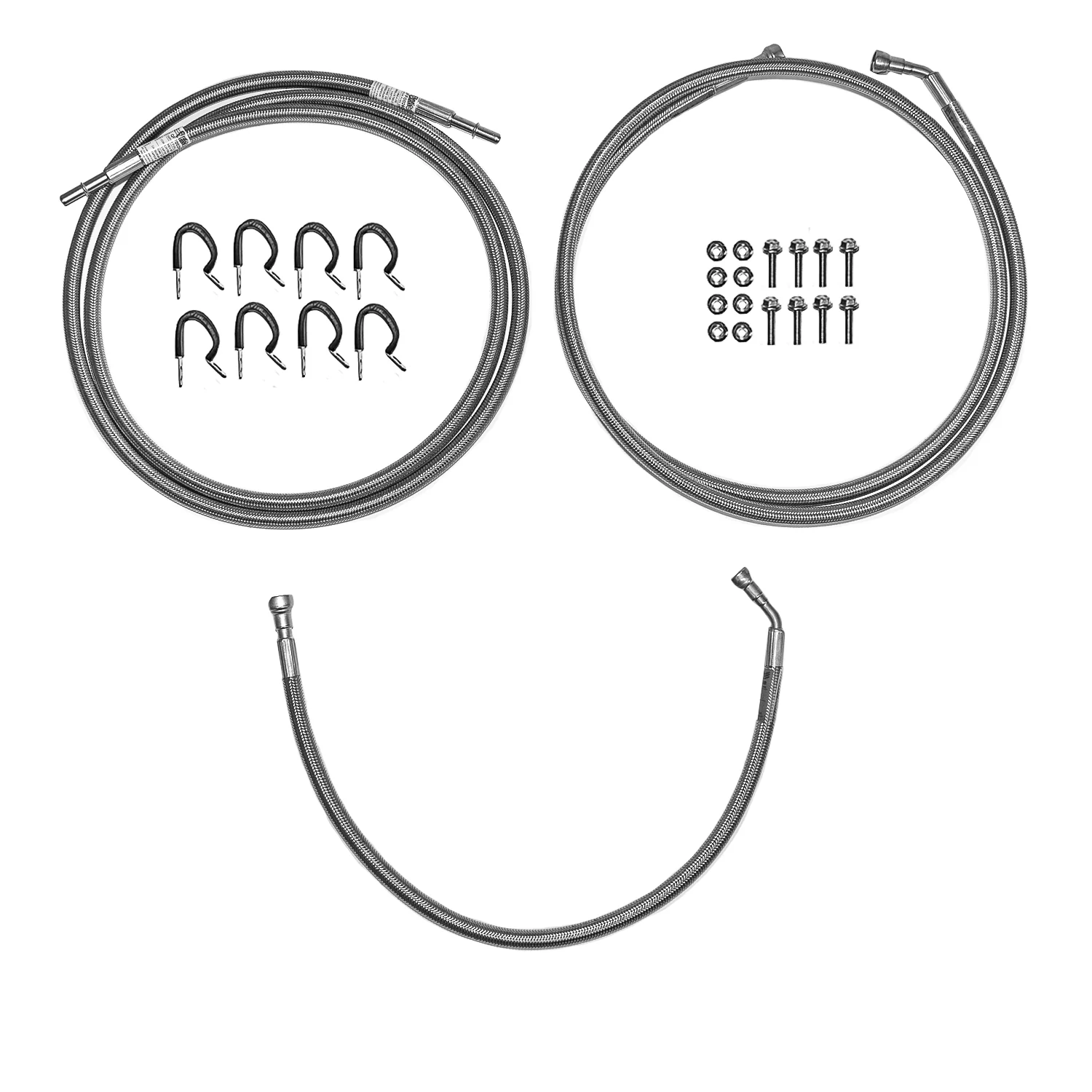 QFF0031SS- 11-14 F150 Super Cab/Standard Bed EcoBoost, Quick Fix Fuel Set; Braided Stainless