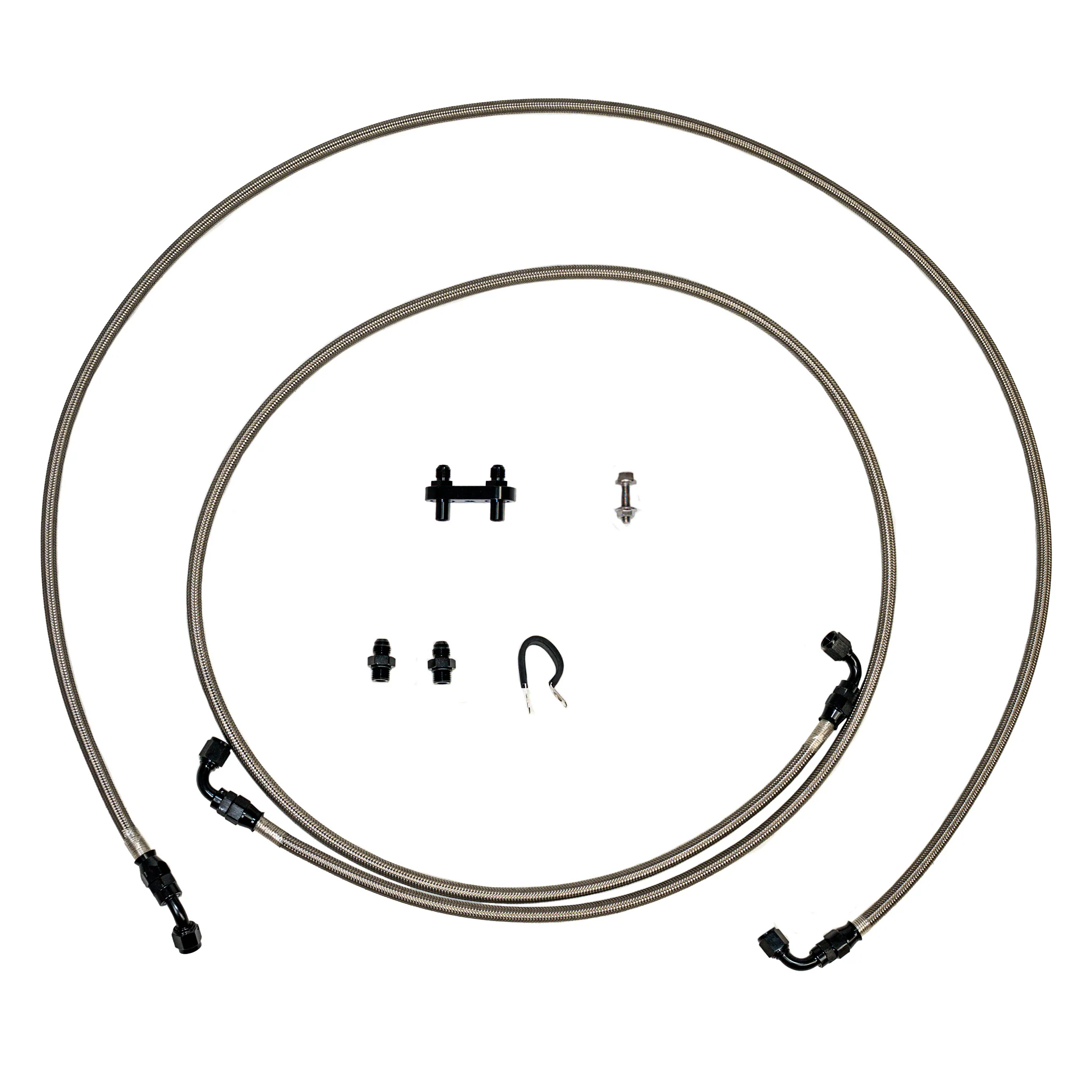 QFT0004SS - 14-18 Silverado/ Sierra 1500, 8L90 Trans, Quick Fix Transmission Set; Braided Stainless