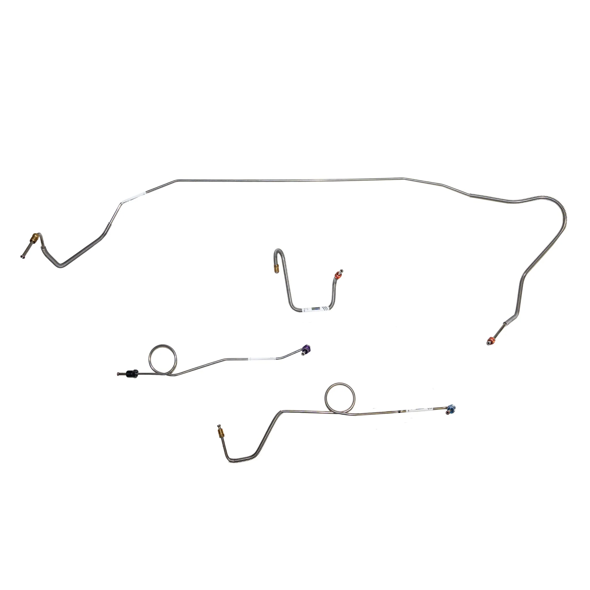 RKT6702- 67 Mopar B-Body, Standard Brakes w/ Right-Front Line Straight Across Firewall & Routes OVER Frame, Front 4 Line Kit