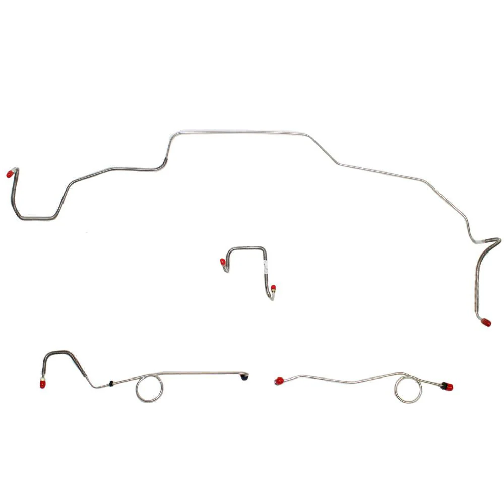 RKT6703- 67 Mopar B-Body, Standard Brakes w/ Right-Front Line Attaches to Inner Fender & Routes OVER Frame, Front 4 Line Kit