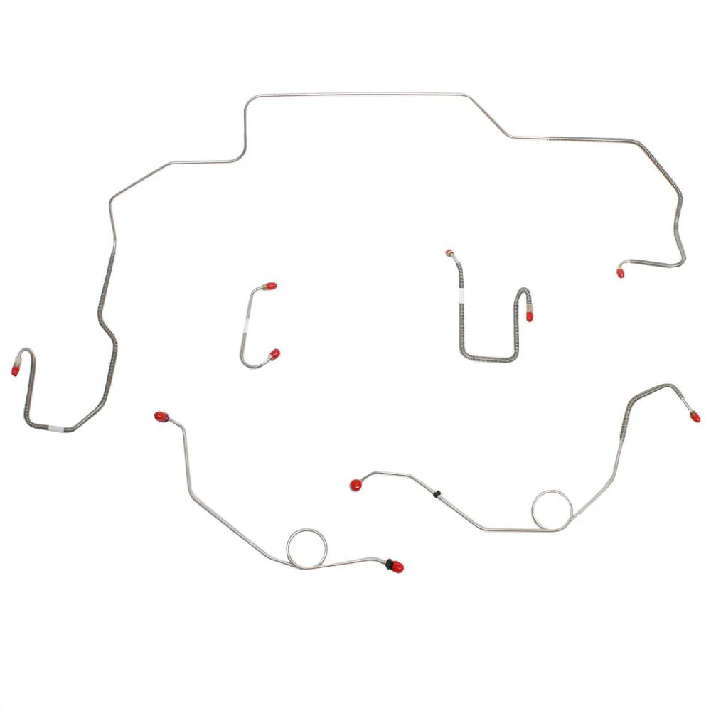 RKT6810- 69-70 Mopar B-Body, Power Disc, Left Port M/C; 2 Brake Valves, Right-Front UNDER Frame, Front Brake Line Kit - Image 2
