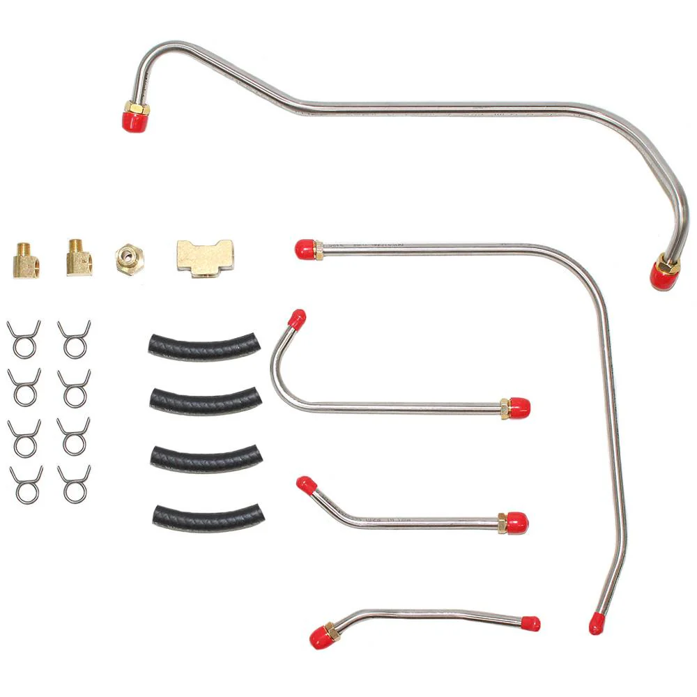 RPC6403- 64-68 Mopar B-Body Hemi X Ram w/ Dual Holleys, Front 5 Line Kit - Image 2