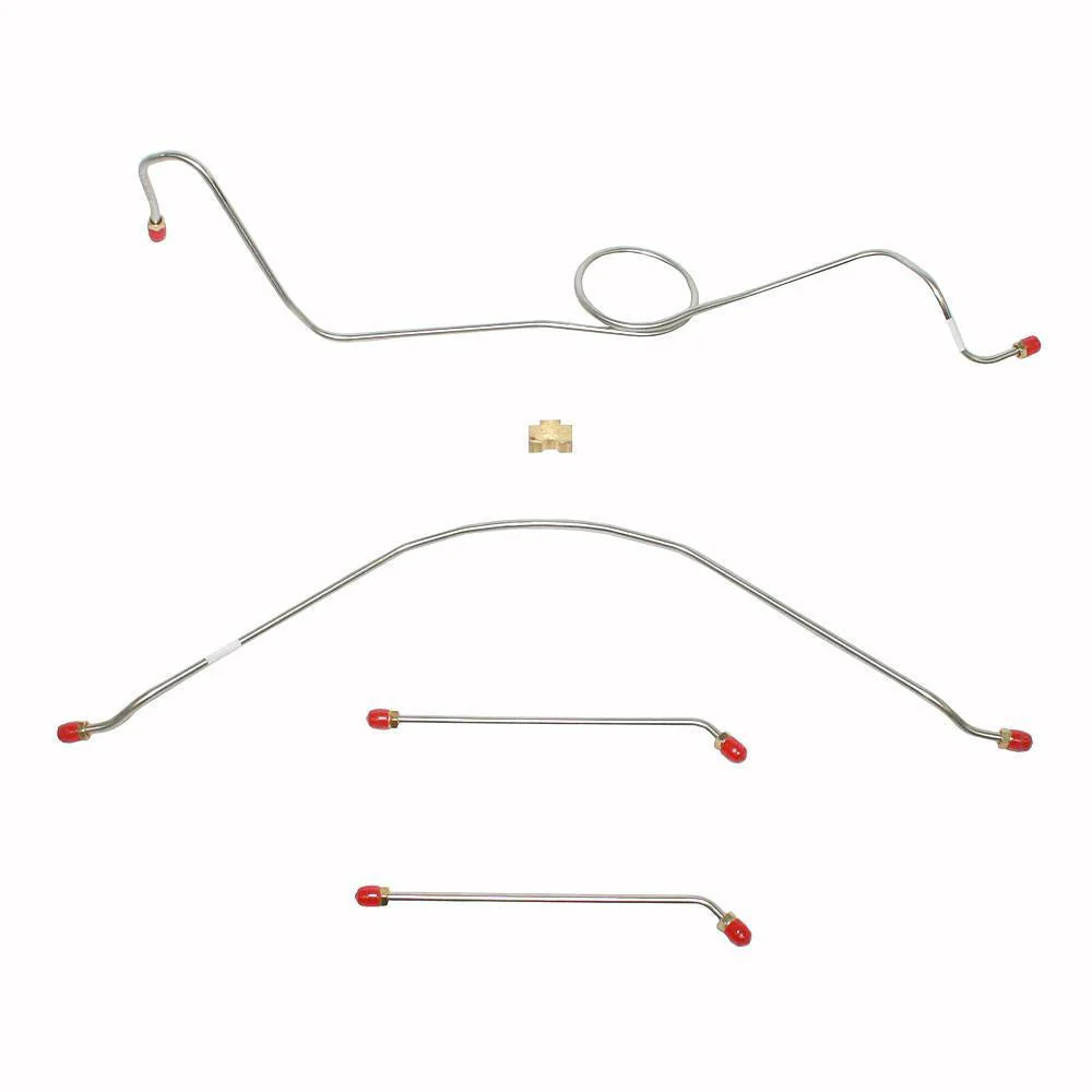 TKT5741- 57-60 Ford F1 Pickup w/ Standard Drum Brakes, 3pc Front Brake Line Set - Image 2