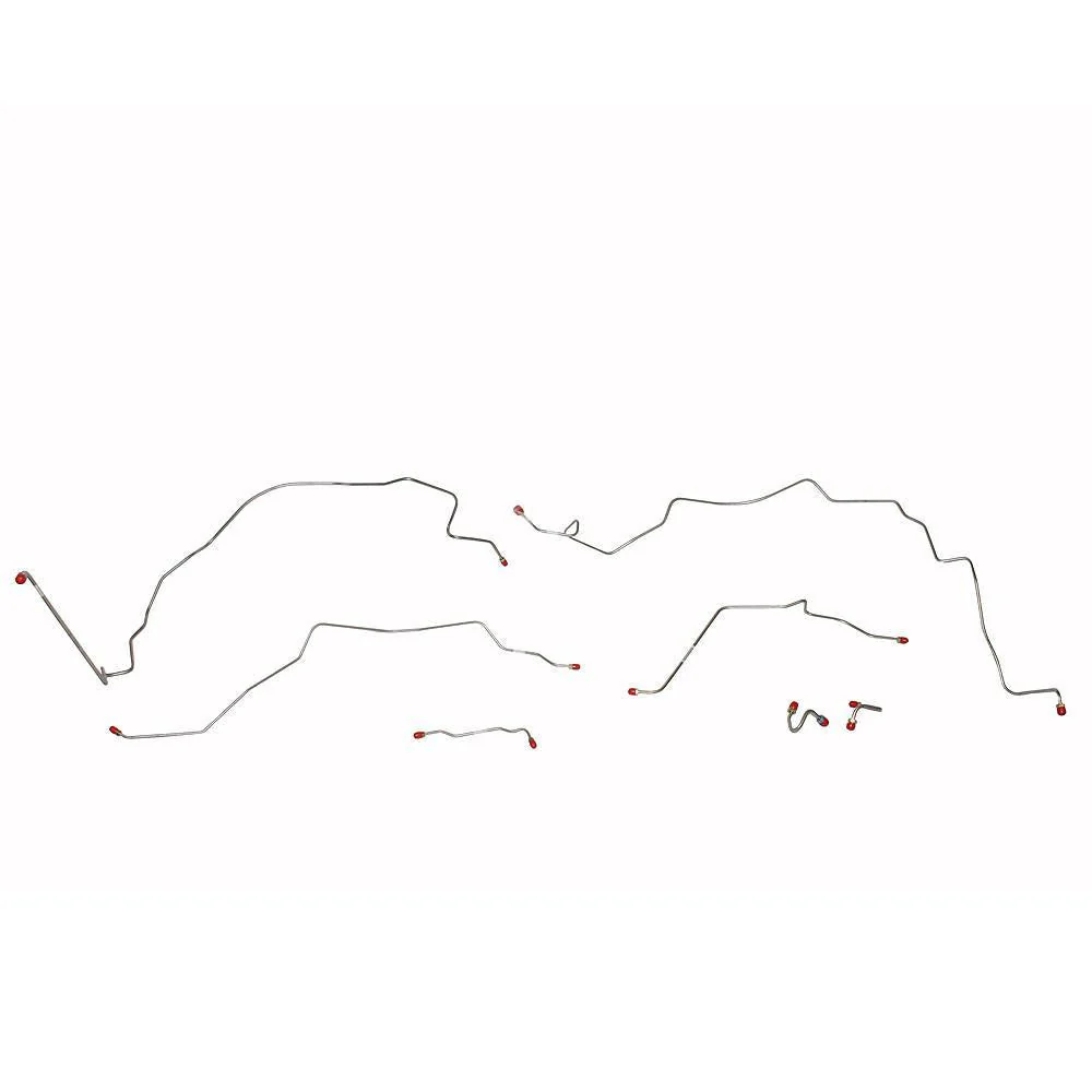 TKT6704- 67-70 Chevy C10/GMC C1500, Power Brakes; M/C Lines Run Inboard of Frame, 6pc Front Brake Line Set