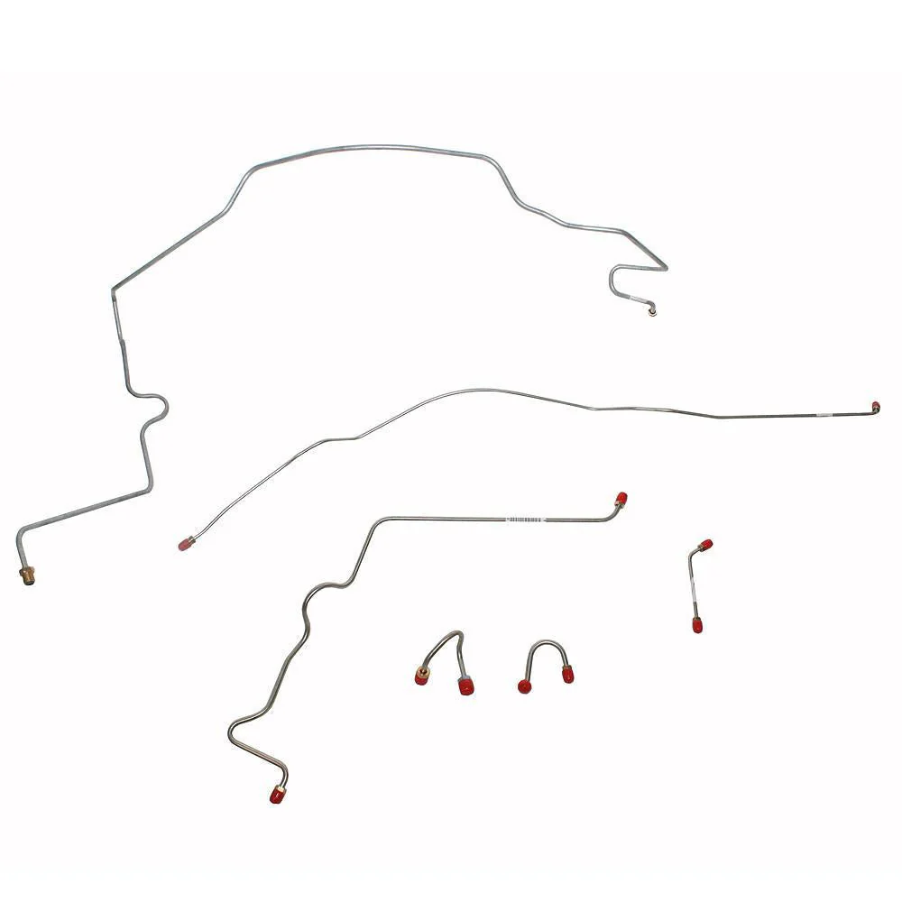 TKT6705- 67-70 Chevy C10/GMC C1500, Power Brakes; M/C Lines Run Outboard of Frame, 6pc Front Brake Line Set