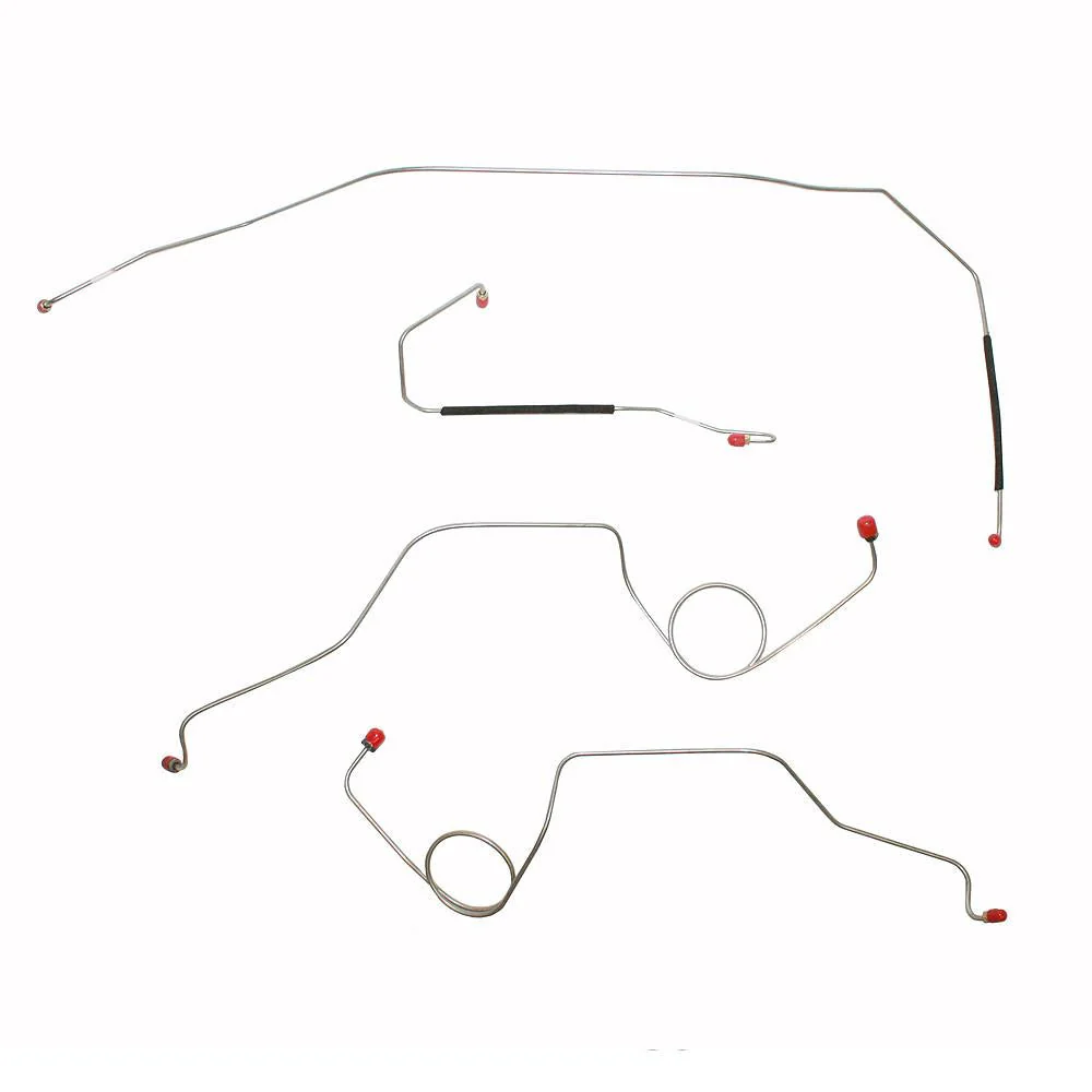 TKT6741- 67-72 Ford F-100 & F-250, 2wd w/ Standard Drum Brakes, 4pc Front Brake Line Set