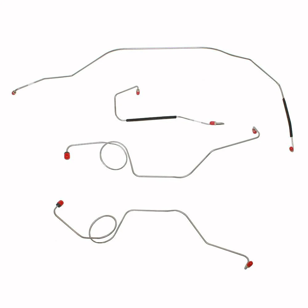TKT6742- 67-72 Ford F-100 & F-250 2wd, w/ Power Drum Brakes, 4pc Front Brake Line Set