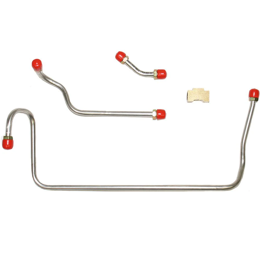 VPC7132- 71-72 Chevy Corvette, LS-6/454CID; Pump to Carb Fuel Line, 3 Line Kit & Brass Tee - Image 2