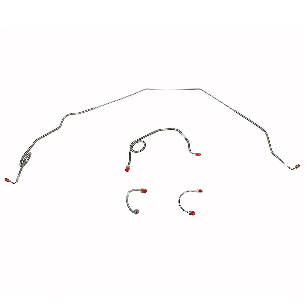 XKT6901- 69-73 Chevy Nova, Standard Drum Brakes, 4pc Front Brake Line Set