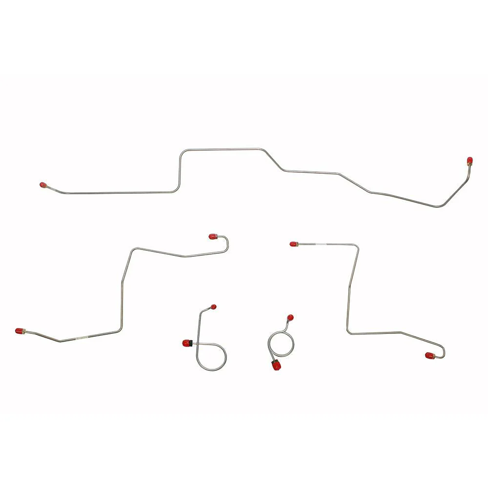 ZKT6701- 67 Ford Mustang/ Mercury Cougar, Standard Brakes, Front 5pc Brake Line Set; Built Before 2/1/67, Routes Over Steering Column