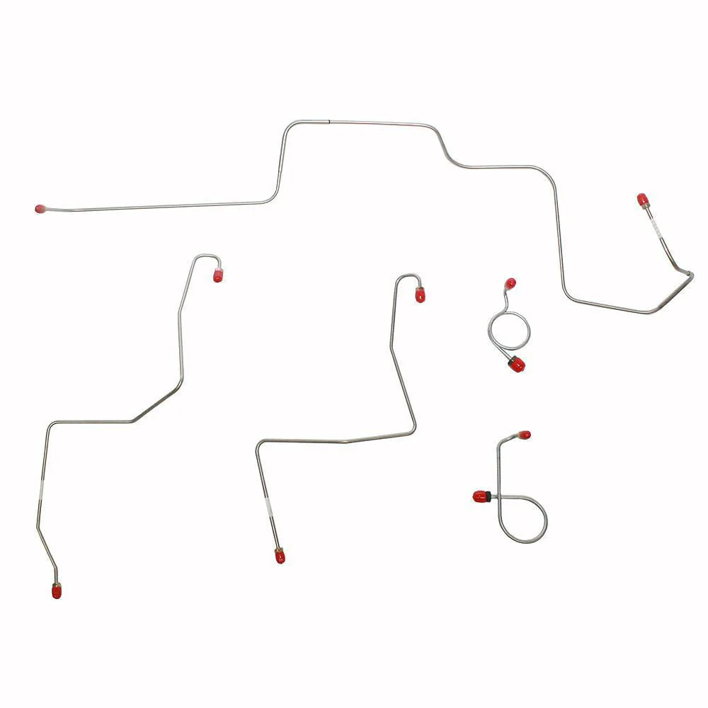 ZKT6702- 67 Ford Mustang/ Mercury Cougar, Standard Drum Brakes, Front 5pc Brake Line Set, Built After 2/1/67, Routes Under Steering Column - Image 2