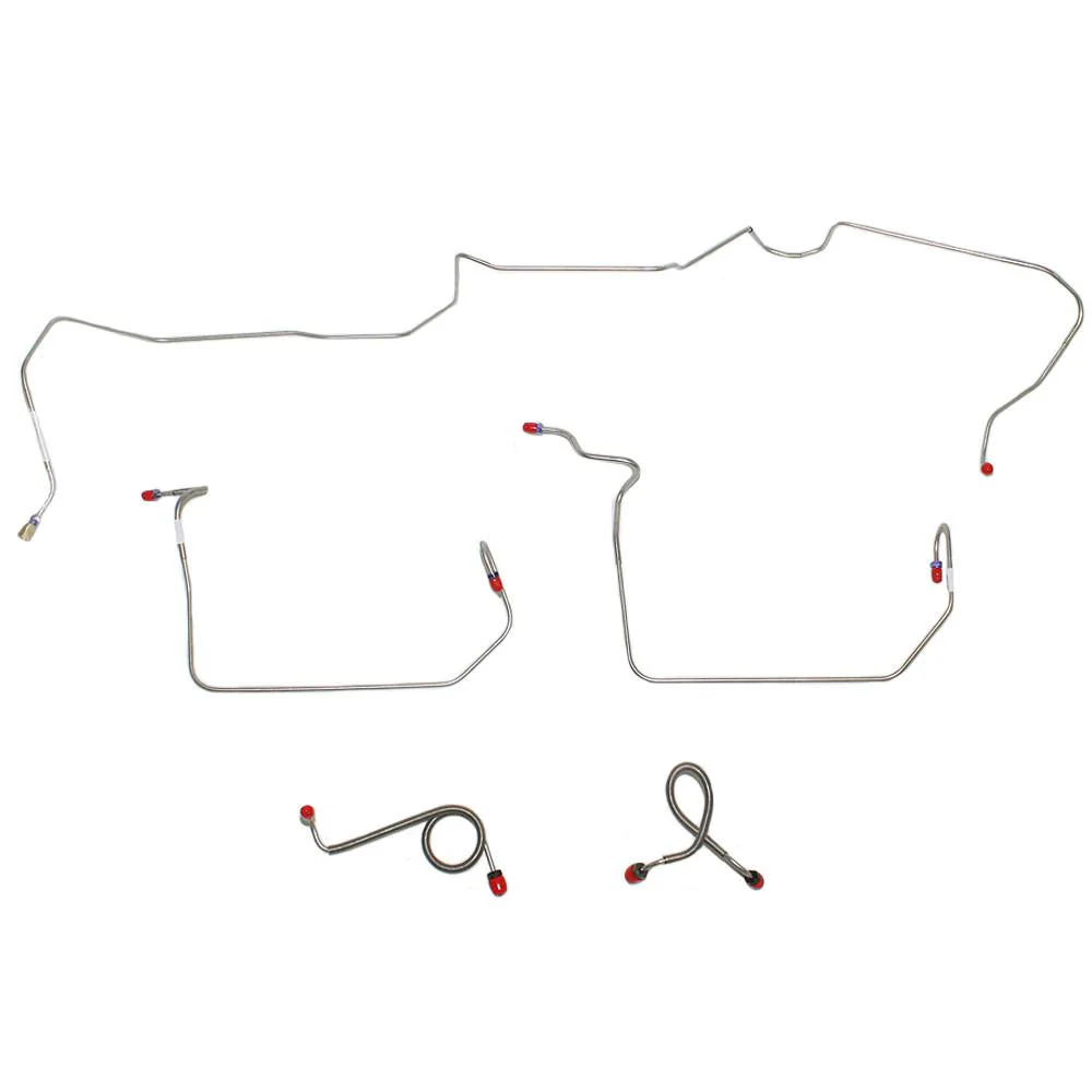 ZKT7101- 71-72 Ford Mustang, Mercury Cougar w/ Standard Drum Brakes, Front 5pc Brake Line Set